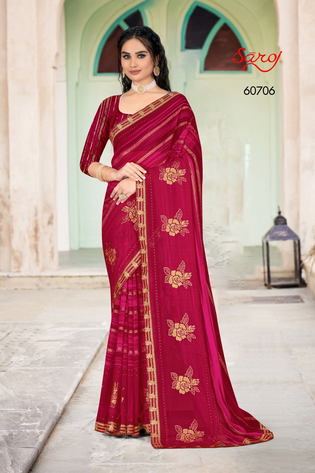 Lashkara Vol 2 By Saroj Chiffon Sarees Catalog
